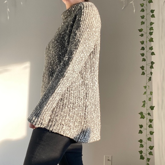 GARAGE Oversized Grey Knit Sweater Turtleneck - Picture 3 of 7